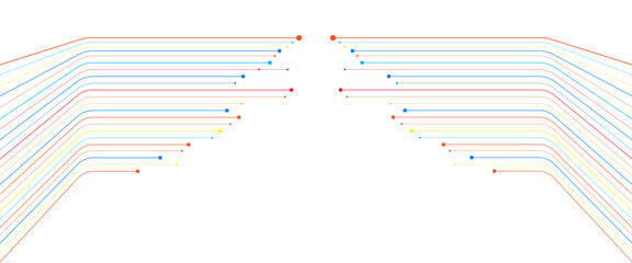 Vector abstract tech lines futuristic colorful technology banner design