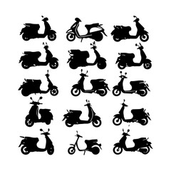 Scooter Silhouette Vector Art Icons and Graphics
