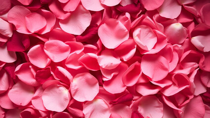 Romantic Background of Soft Overlapping Rose Petals in Red, Pink & Blush &ndash; Luxurious & Dreamy Texture