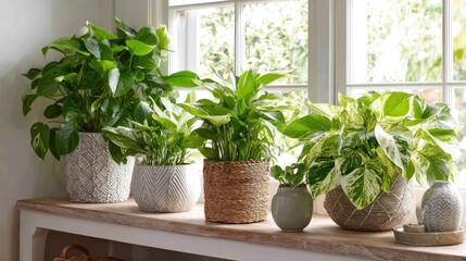 Houseplants on a windowsill