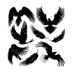 Obraz premium Wing Silhouette Vector Clipart Collection