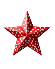Obraz premium Red star with white polka dots in the background