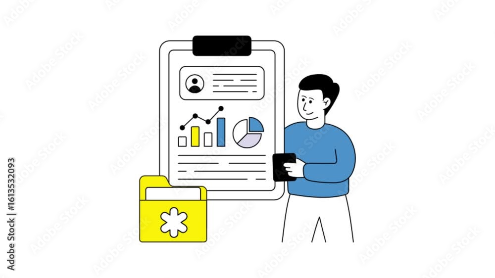 Poster health data analysis animation mp4 file