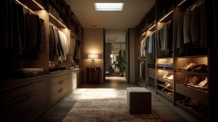 Luxurious walk-in closet