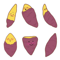 Cute Sweet Potato Emoji Set
