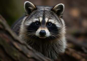 Obraz premium Close up of an Adorable Raccoon with Distinctive Mask and Fur