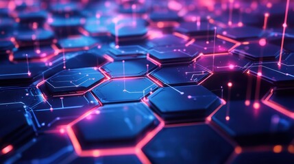 Obraz premium Futuristic hexagon technology design