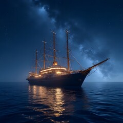 Fototapeta premium old ship in the sea
