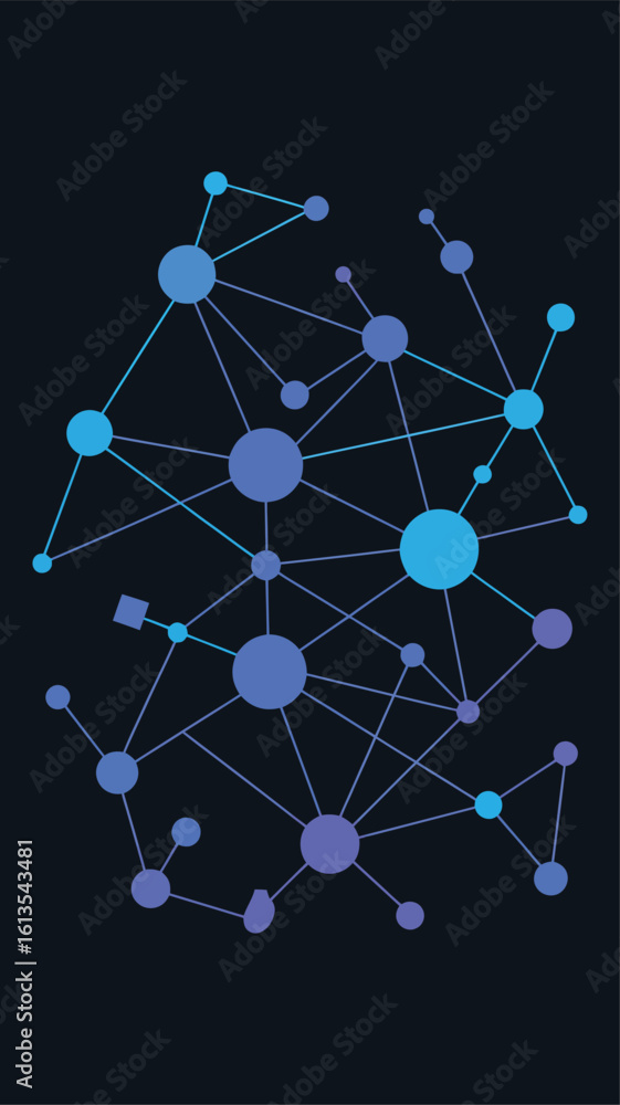 Poster a network of connected nodes creates an abstract design