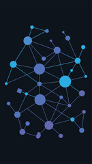 A network of connected nodes creates an abstract design