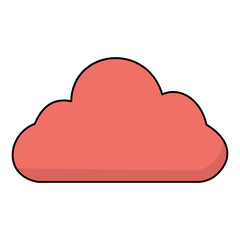 Isolated vector pink cloud, cloud computing icon