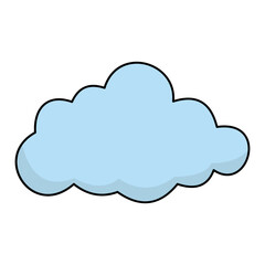 Light blue cloud isolated vector, cloud computing icon