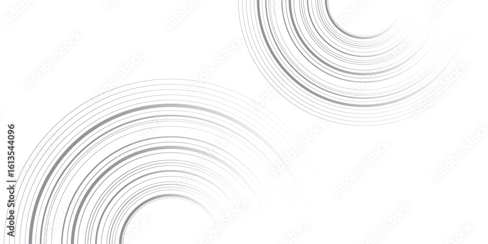 Poster grey minimal circular abstract dynamic lines isolated on white background. future technology banner 
