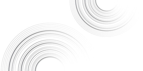 grey minimal circular abstract dynamic lines isolated on white background. Future technology banner concept. vector illustration. Abstract Computer technology background. network visual connection.