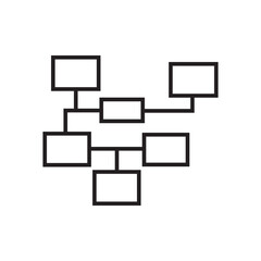 flow chart icon outline editable stroke line drawing eps