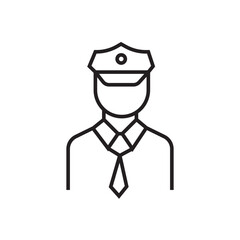 police officer icon outline editable stroke line drawing eps