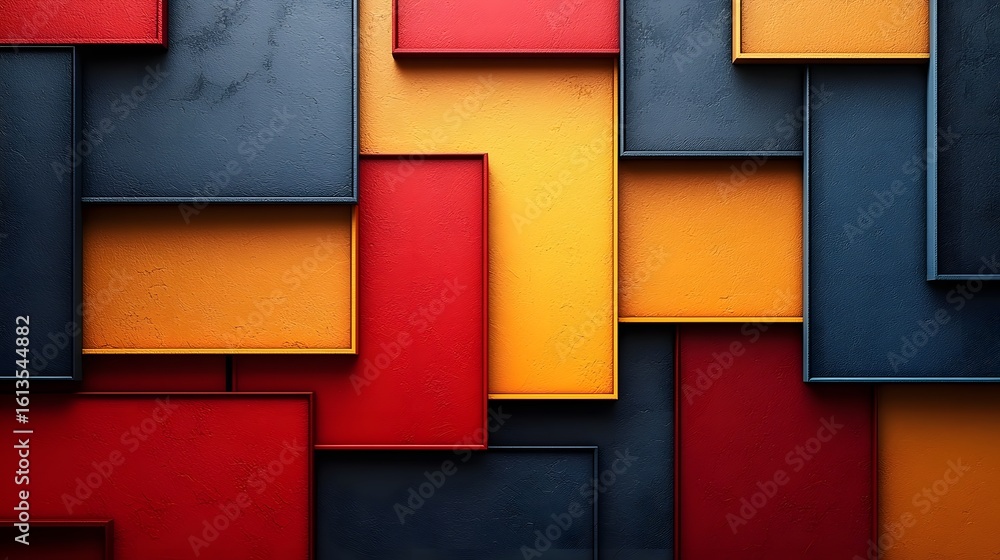 Poster geometric shapes in vibrant colors create a modern elegant composition long title a digital artwork 