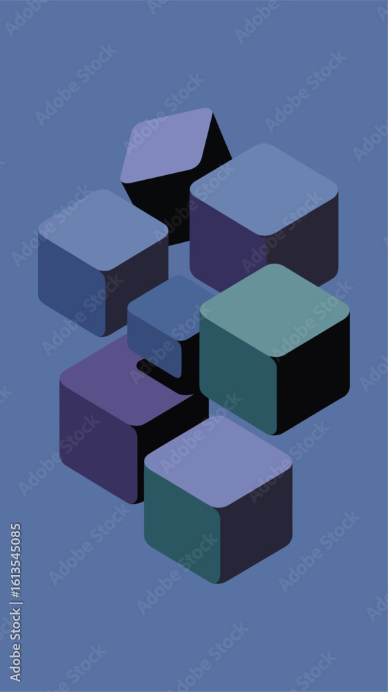 Poster a stack of 3d cubes creates an abstract design