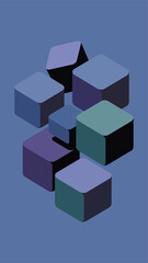A stack of 3d cubes creates an abstract design