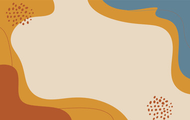 Abstract beige background with brown and blue shapes