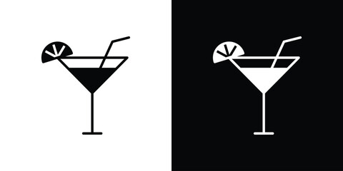 Cocktail icon or logo isolated sign symbol vector illustration Collection