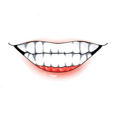 Smiling Mouth With Teeth - Digital artwork