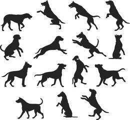 silhouettes of dogs vector