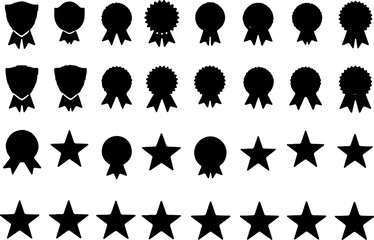 "Award Badge & Star Icon Collection"