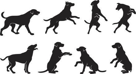 silhouettes of dogs vector