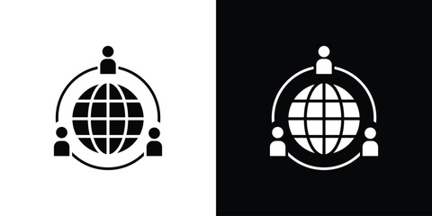 Business networking icon or logo isolated sign symbol vector illustration Collection
