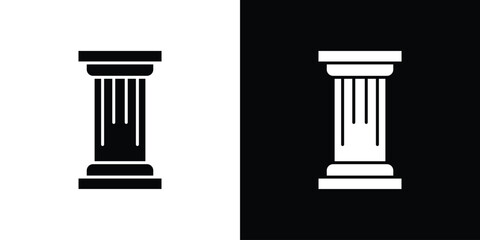 Naklejka premium Antique Column icon or logo isolated sign symbol vector illustration Collection