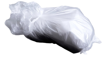 Fototapeta premium Plastic bag filled with waste sitting on a transparent background