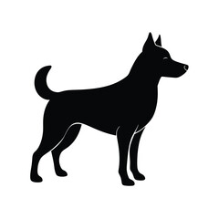a standing dog vector silhouette