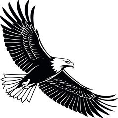 Obraz premium Eagle in Side Profile with Smooth Feather Design for Graphic Elements