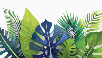 Tropical leave colorful printed banner