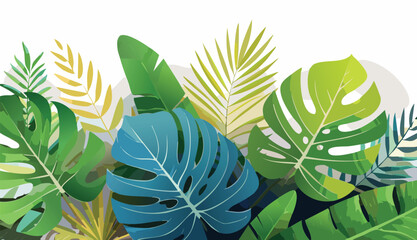 Tropical leave colorful printed banner