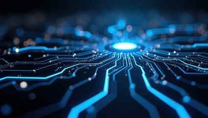 Abstract Blue Circuit Board Technology Background image