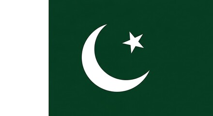 Pakistan National Flag with Crescent and Star &ndash; Symbol of Islamic Republic and National