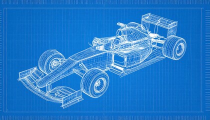 F1 racing car blueprint