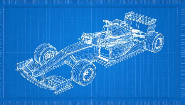 F1 racing car blueprint