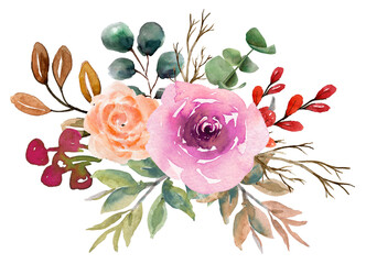 This elegant botanical composition a warm winter mood with a cozy touch.watrecolor