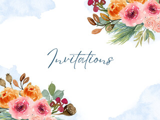 This elegant botanical composition a warm winter mood with a cozy touch.watrecolor