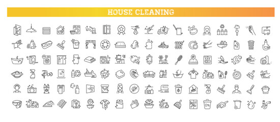 Home cleaning icons