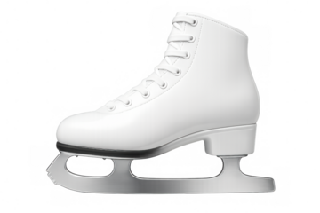 Ice skates resting on a transparent background, showcasing their sleek design and readiness for winter sports and figure skating activities