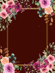 This elegant botanical composition a warm winter mood with a cozy touch.watrecolor