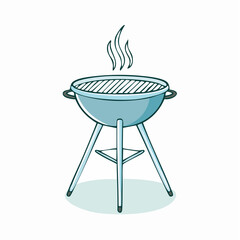 drawn barbecue icon in doodle style. Mark point icon design collection for weekend design element