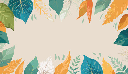 Tropical leave colorful printed banner