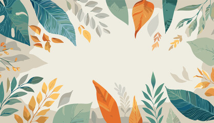 Tropical leave colorful printed banner