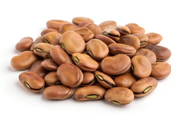 Obraz premium dried fava beans on white background