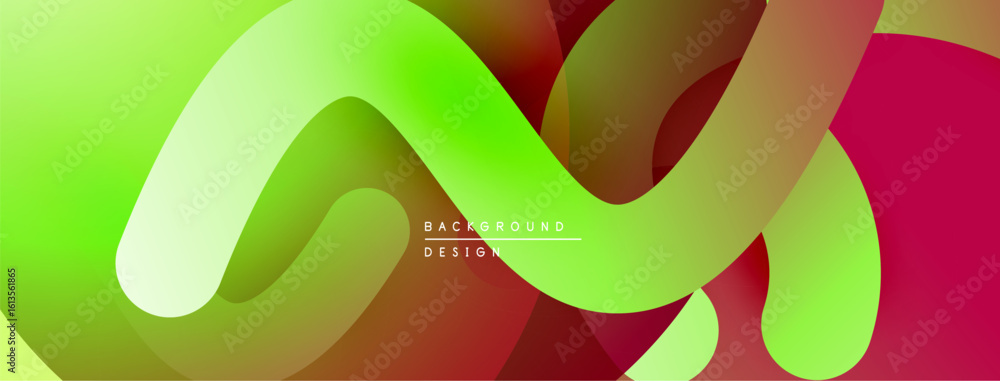 Poster abstract fluid shapes, vibrant colors blend. modern design, smooth gradients create dynamic composit